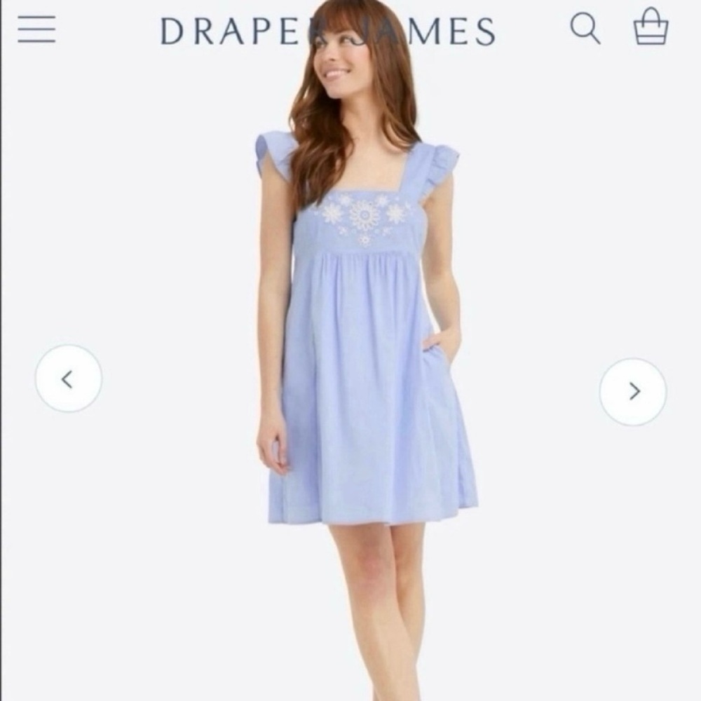 Draper James Light Blue Embroidered Mini Dress